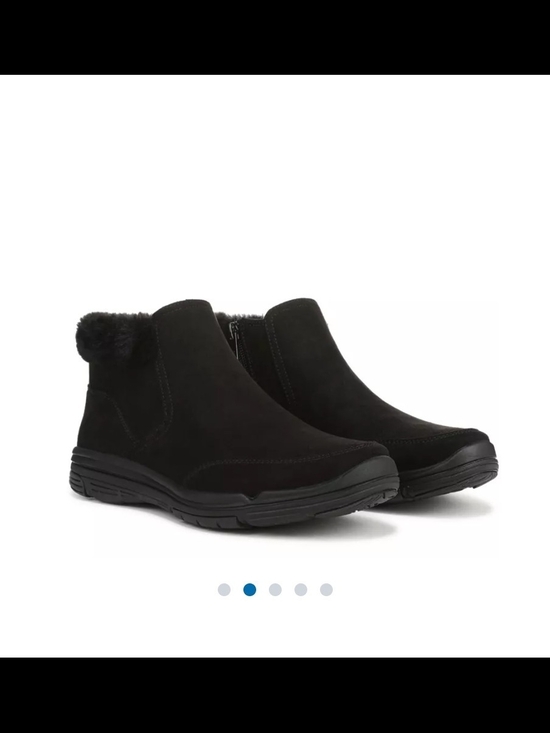 Ryka Shoes - Ryka Black Faux Fur Collar Slip-On Ankle Booties